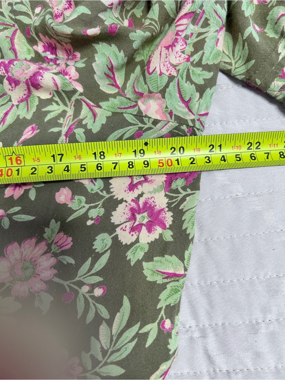April Cornell Women’s XL Olive Pink Floral Tiered Patchwork Pintuck Maxi Dress - Picture 10 of 14